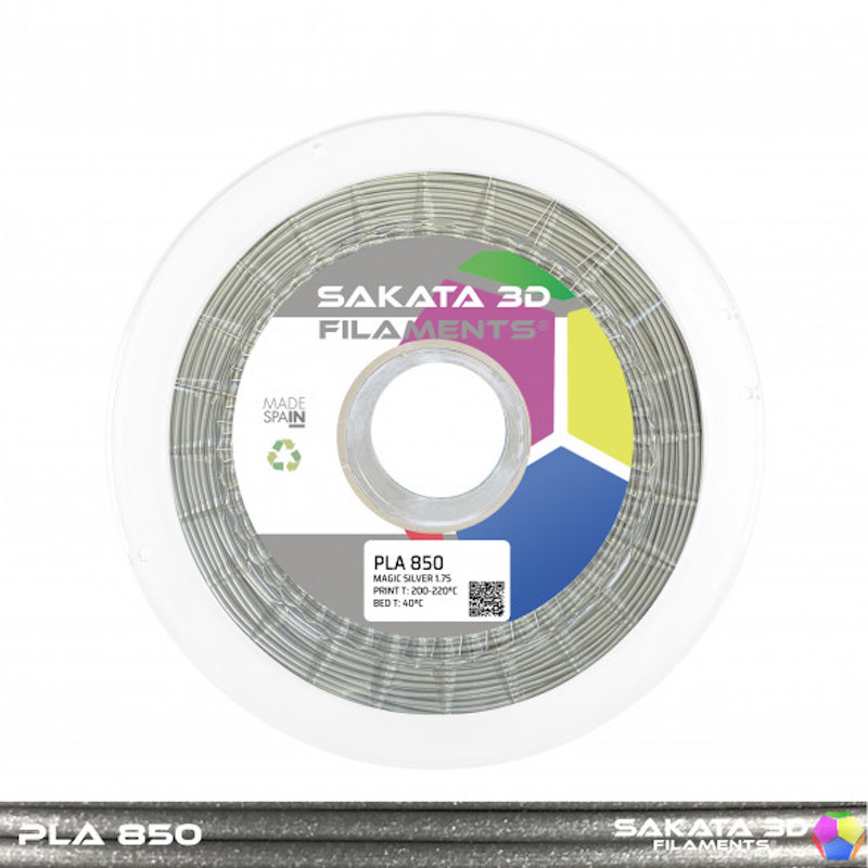 Filament PLA 3D850 Sakata 3D ARGENT - 1.75mm, 1 Kg